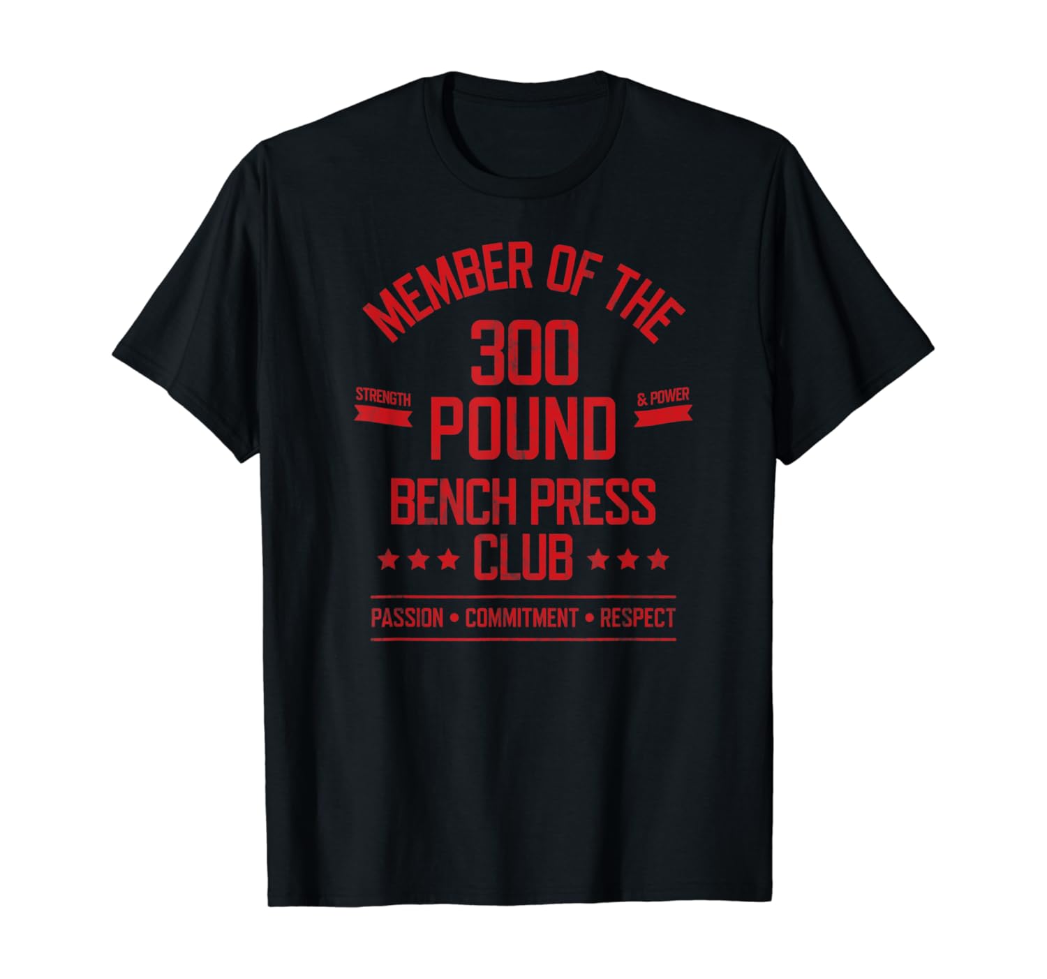 300 Pound Bench Press Club Strong Powerlifter TShirt Clothing